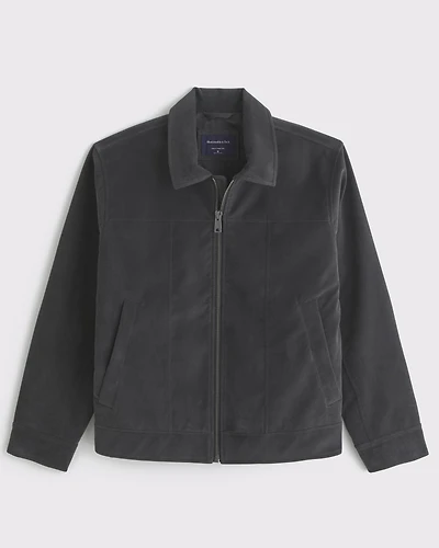 Vegan Suede Zip Jacket