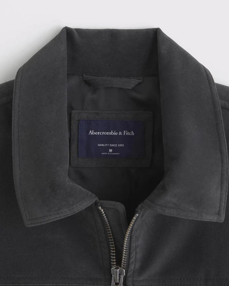 Vegan Suede Zip Jacket