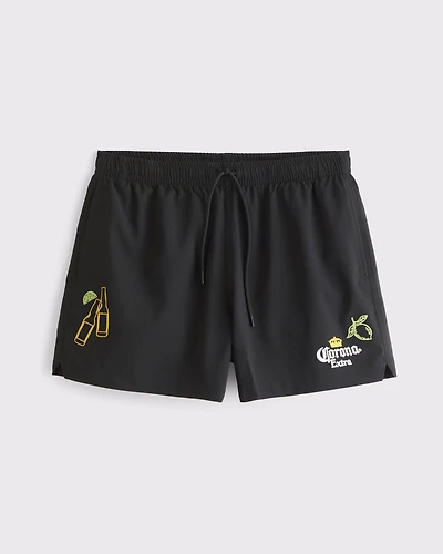 Pull-On Embroidered Swim Trunk