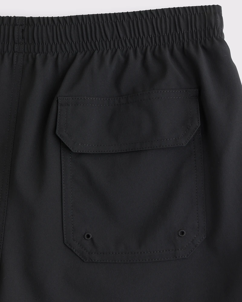 Pull-On Embroidered Swim Trunk