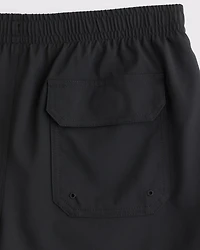 Pull-On Embroidered Swim Trunk