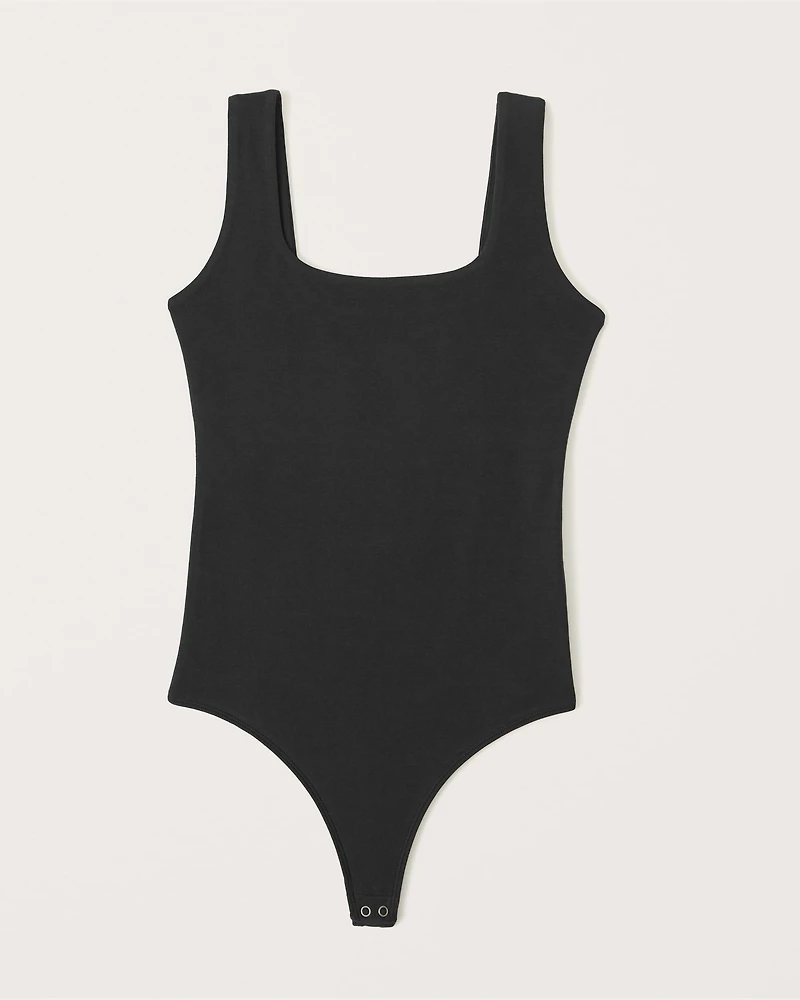 Cotton-Blend Seamless Fabric Tank Bodysuit