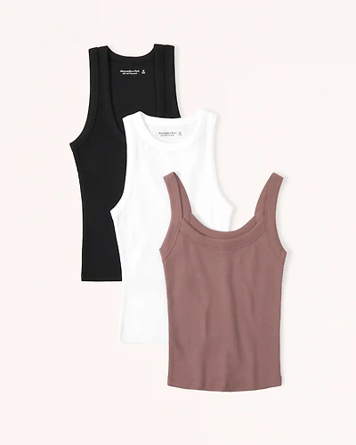 3-Pack Essential Rib Tuckable Tanks