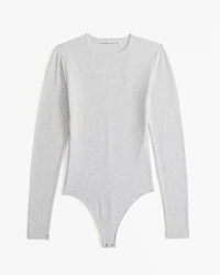 Long-Sleeve Cotton-Blend Seamless Fabric Crew Bodysuit