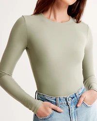 Soft Matte Seamless Long-Sleeve Crew Bodysuit