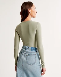 Soft Matte Seamless Long-Sleeve Crew Bodysuit