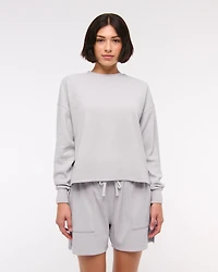 Long-Sleeve Oversized Lounge Waffle Tee