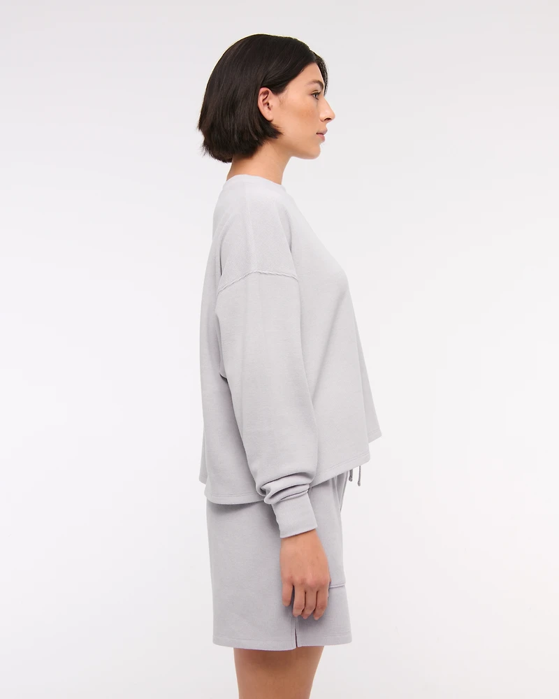 Long-Sleeve Oversized Lounge Waffle Tee
