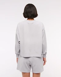 Long-Sleeve Oversized Lounge Waffle Tee