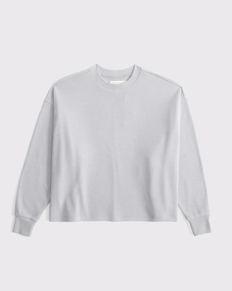 Long-Sleeve Oversized Lounge Waffle Tee