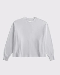 Long-Sleeve Oversized Lounge Waffle Tee