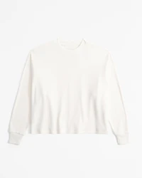 Long-Sleeve Oversized Lounge Waffle Tee