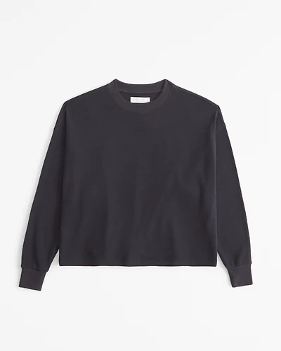 Long-Sleeve Oversized Lounge Waffle Tee