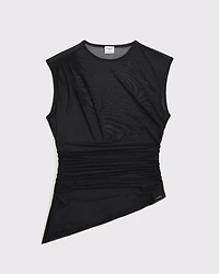Draped Mesh Top