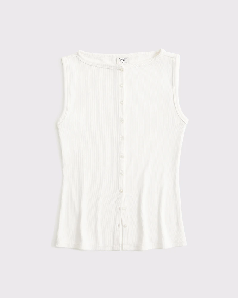 Slash Button-Through Top