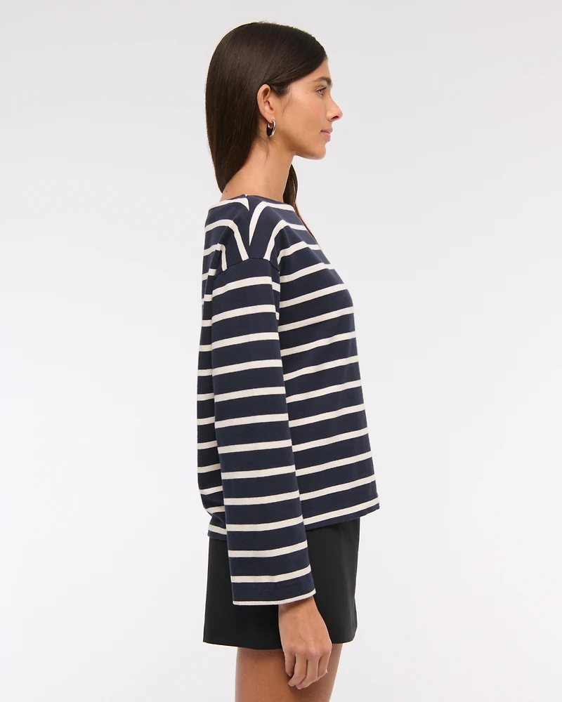 Long-Sleeve Heavyweight Jersey Slash Tee