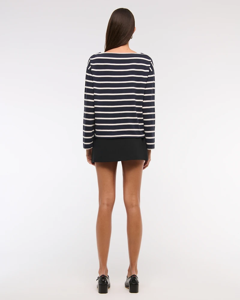 Long-Sleeve Heavyweight Jersey Slash Tee