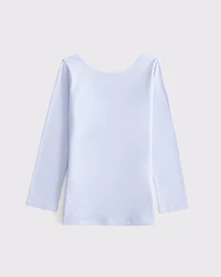 Long-Sleeve Balletic Scoop-Back Top