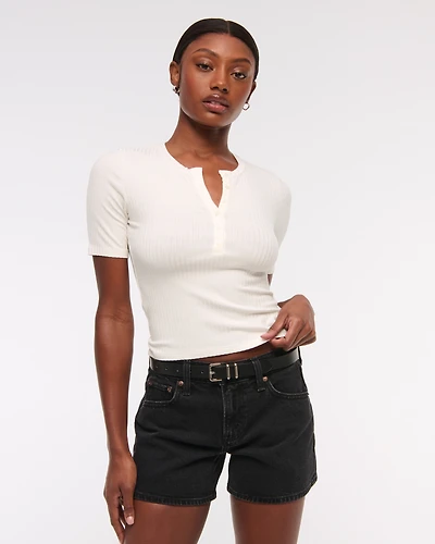 Half-Sleeve Henley Top