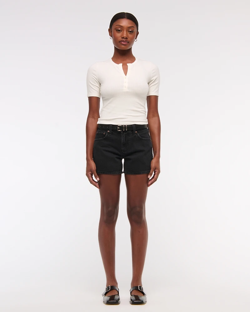 Half-Sleeve Henley Top