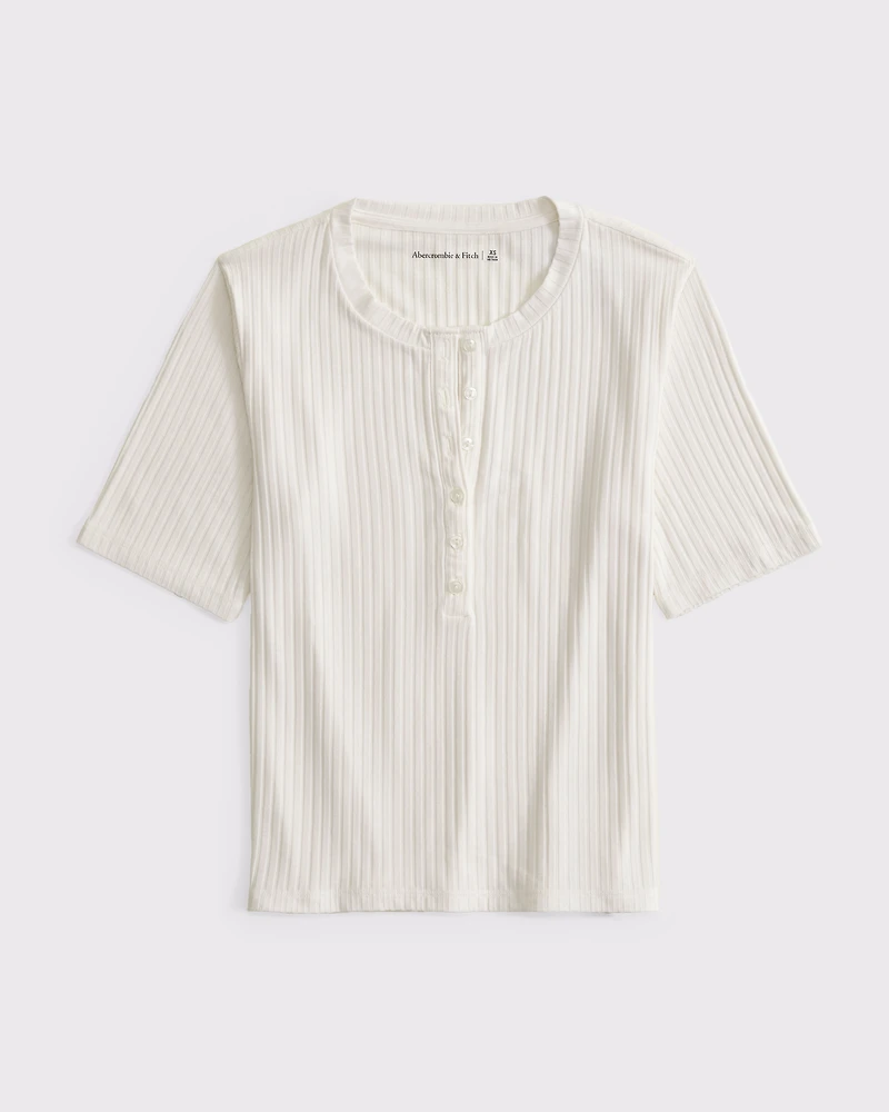 Half-Sleeve Henley Top