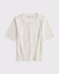 Half-Sleeve Henley Top
