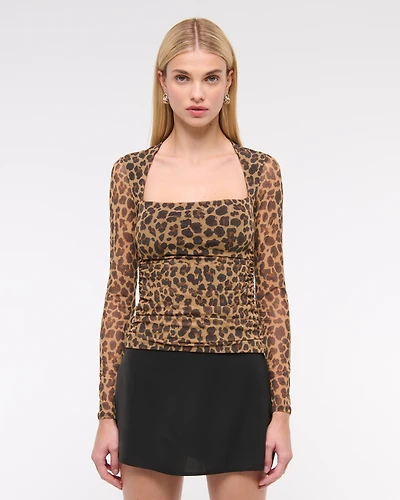 The A&F Ava Long-Sleeve Mesh Top