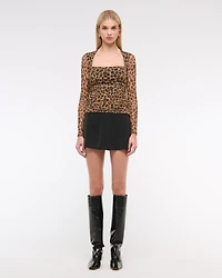 The A&F Ava Long-Sleeve Mesh Top