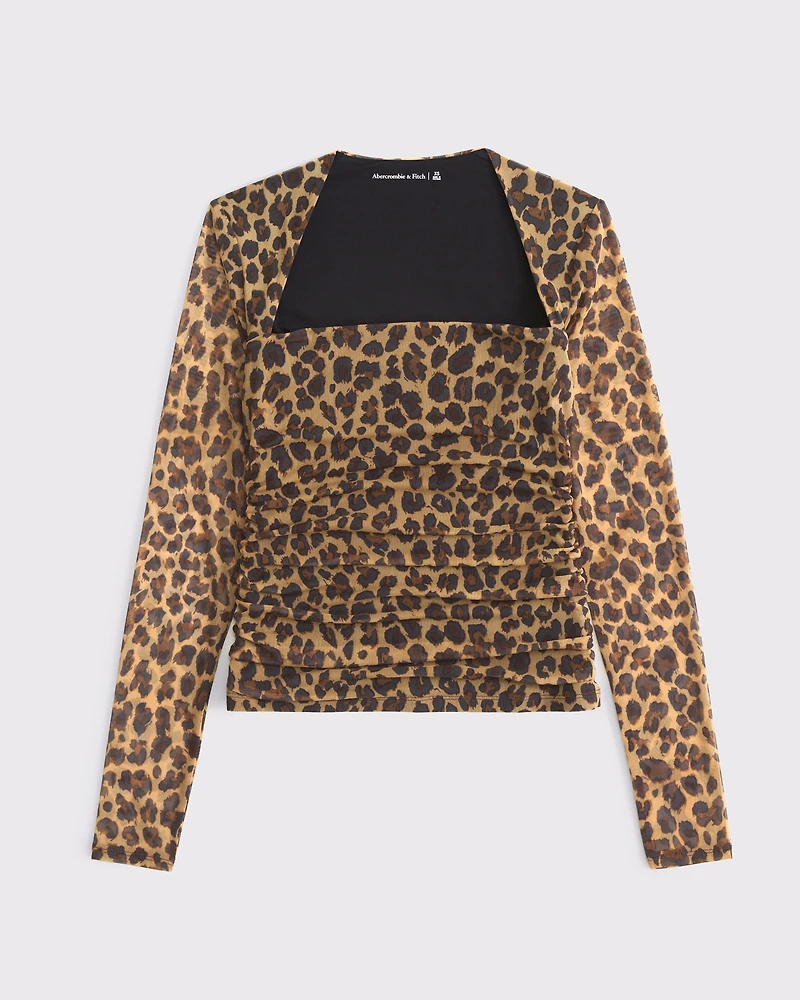 The A&F Ava Long-Sleeve Mesh Top