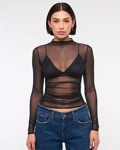 The A&F Paloma Long-Sleeve Mesh Top