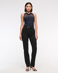 Mesh Cowl Neck Bodysuit