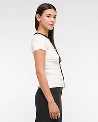 Ribbed Button-Through Top