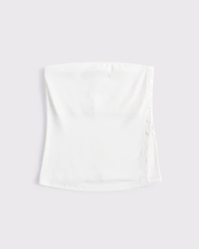 Powdered Rib Side-Button Tube Top