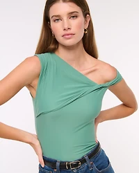 Soft Matte Seamless Asymmetrical Twist Top