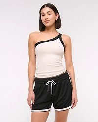 One-Shoulder Rib Tank