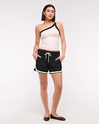 One-Shoulder Rib Tank