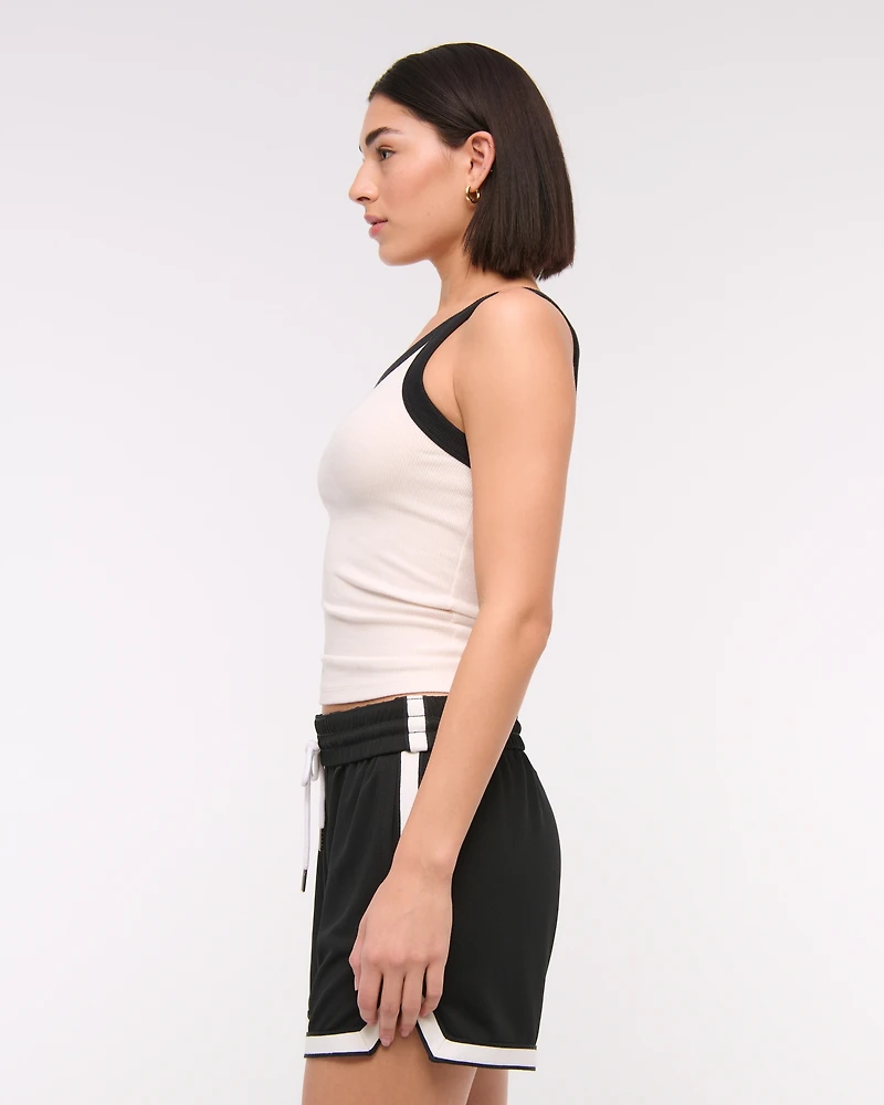 One-Shoulder Rib Tank
