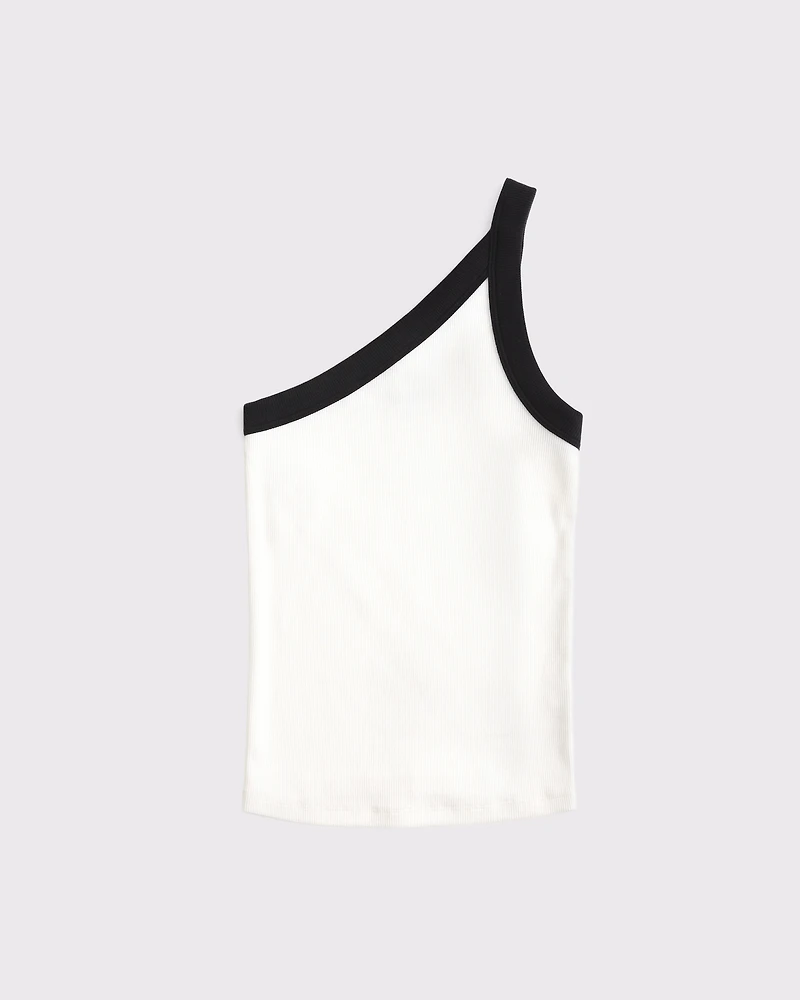 One-Shoulder Rib Tank
