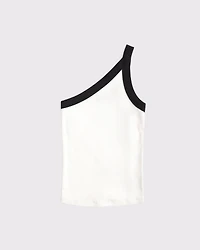 One-Shoulder Rib Tank