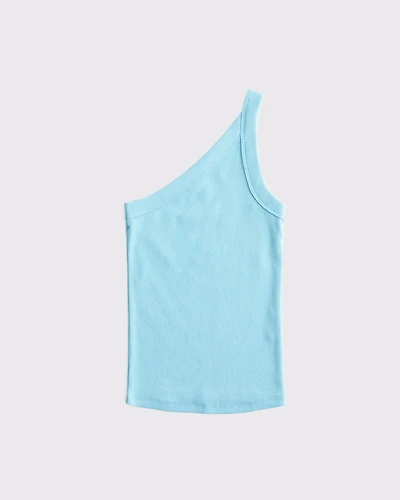 One-Shoulder Rib Tank