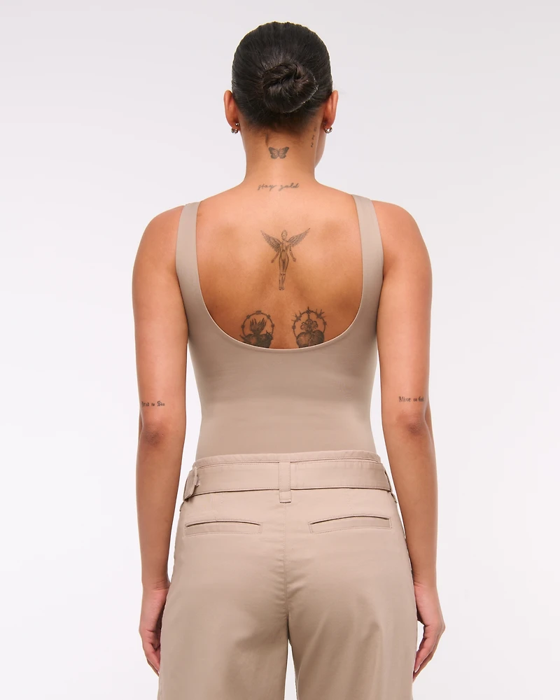 Sculpt Matte Seamless Slash Scoop-Back Bodysuit