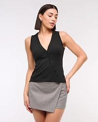 Asymmetrical Button-Through Top