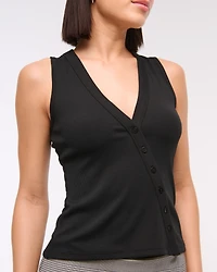 Asymmetrical Button-Through Top