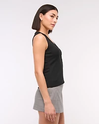 Asymmetrical Button-Through Top