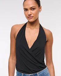 Draped Plunge Bodysuit