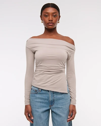 Off-The-Shoulder Draped Top