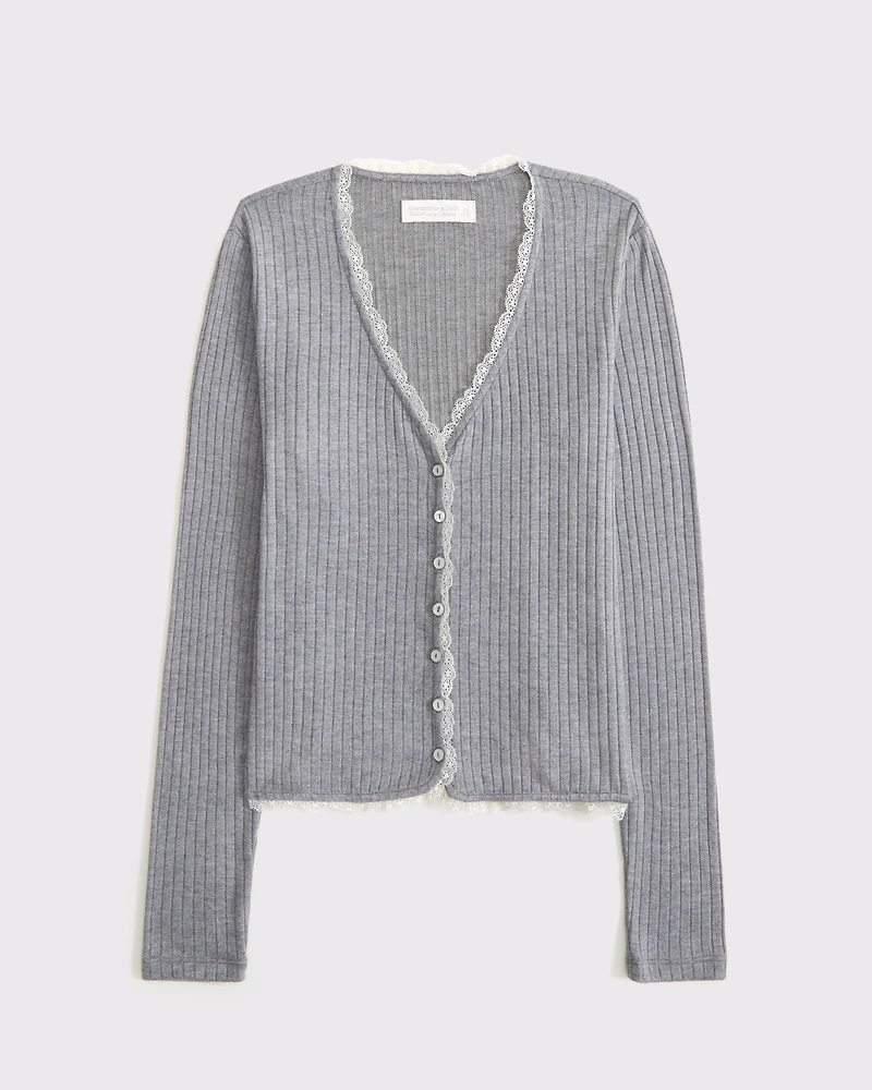 Long-Sleeve Lounge Button-Through Top
