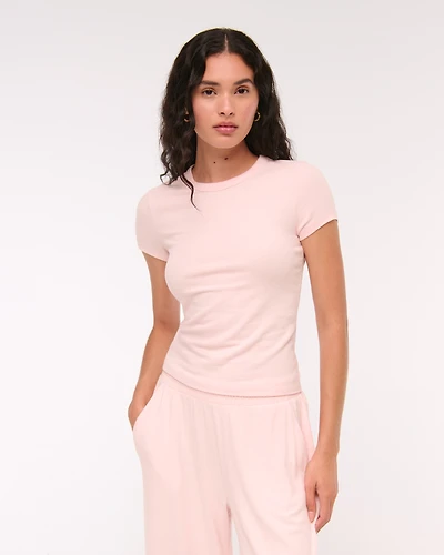 Short-Sleeve Cozy Lounge Knit Tee