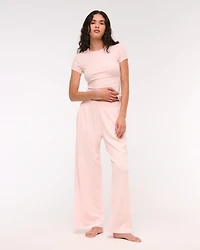 Short-Sleeve Cozy Lounge Knit Tee