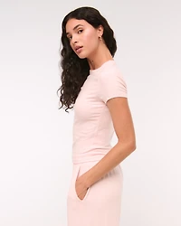 Short-Sleeve Cozy Lounge Knit Tee